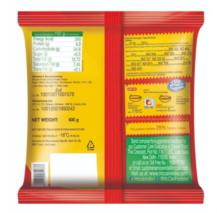 MCCAN CHILLI CHEESE NUGGETS 400 GM