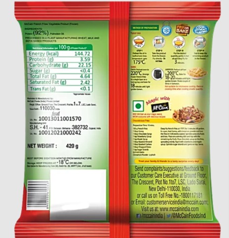 MCCAN FRENCH FRIES 420 GM