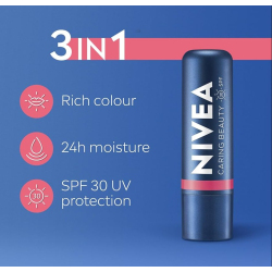 NIVEA LIP PINK 3-IN1